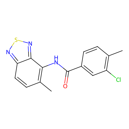 3-chloro-4-methyl-N-(5-methyl-2,1,3-benzothiadiazol-4-yl)benzamide structure