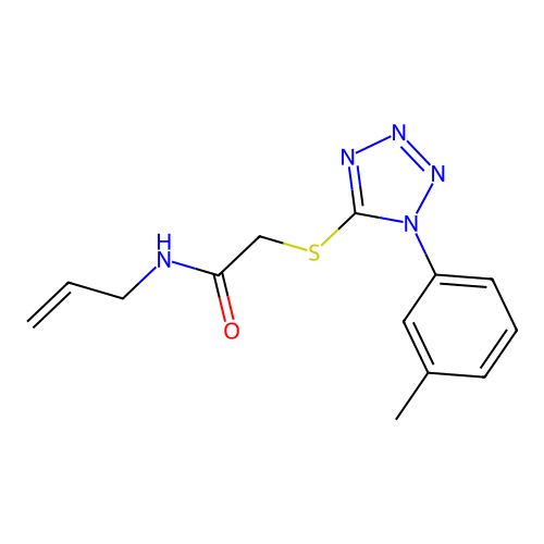 2-{[1-(3-methylphenyl)-1H-tetrazol-5-yl]sulfanyl}-N-(prop-2-en-1-yl)acetamide structure