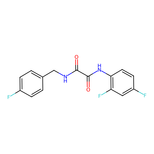 N-(2,4-difluorophenyl)-N'-[(4-fluorophenyl)methyl]ethanediamide structure