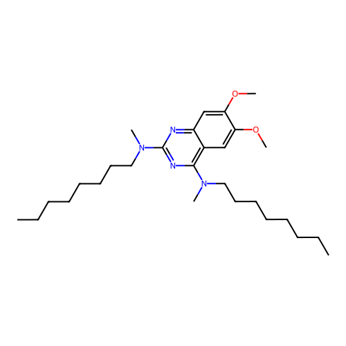 2,4-Quinazolinediamine, 6,7-dimethoxy-N,N'-dimethyl-N,N'-dioctyl- structure