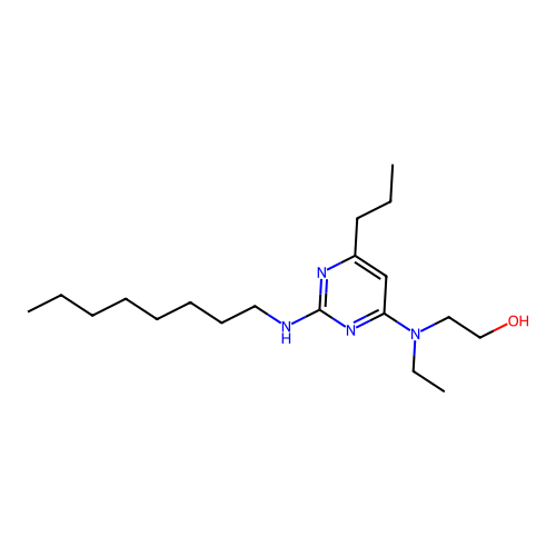 2-[Ethyl-[2-(octylamino)-6-propyl-pyrimidin-4-yl]amino]ethanol structure