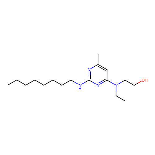 2-[Ethyl-[6-methyl-2-(octylamino)pyrimidin-4-yl]amino]ethanol structure