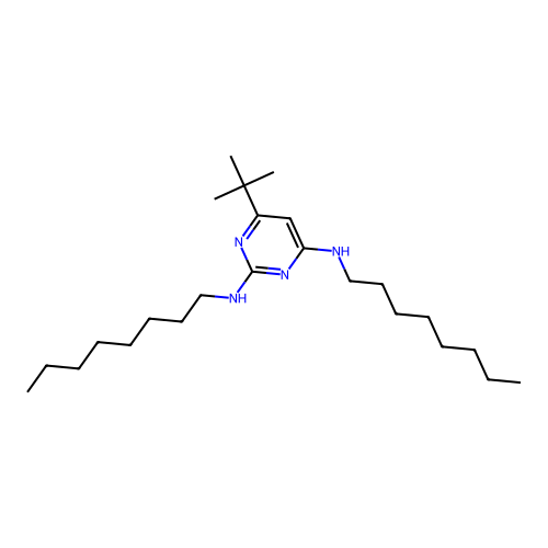 6-tert-butyl-N2,N4-dioctyl-pyrimidine-2,4-diamine structure