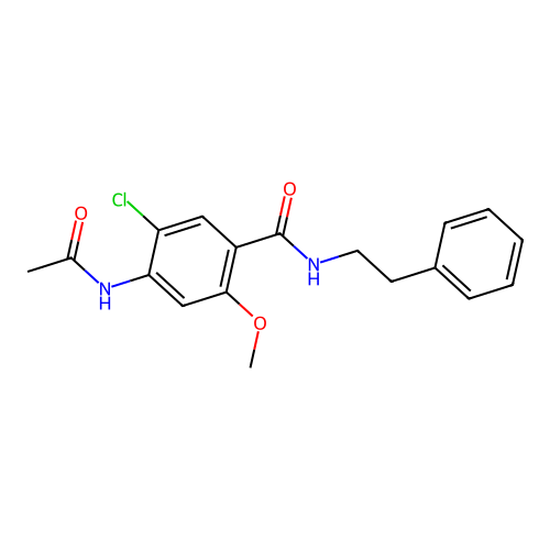 4-(acetylamino)-5-chloro-2-methoxy-N-(2-phenylethyl)benzamide structure