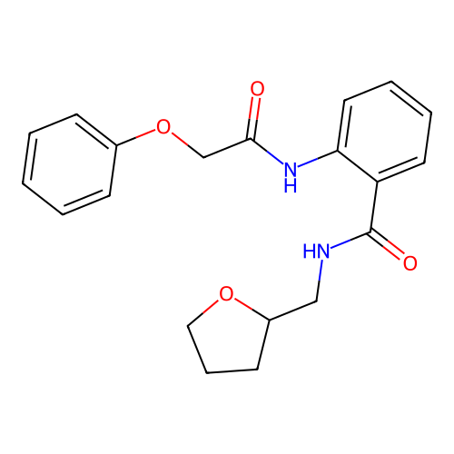 2-[(phenoxyacetyl)amino]-N-(tetrahydro-2-furanylmethyl)benzamide structure