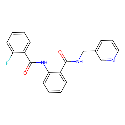 2-[(2-fluorobenzoyl)amino]-N-(pyridin-3-ylmethyl)benzamide structure