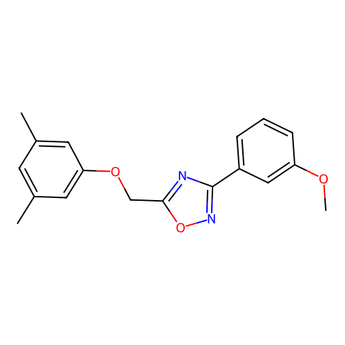 5-[(3,5-Dimethylphenoxy)methyl]-3-(3-methoxyphenyl)-1,2,4-oxadiazole structure