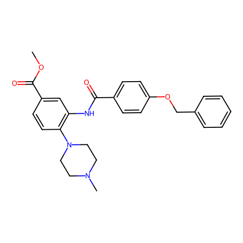 Methyl 4-(4-methylpiperazin-1-yl)-3-[(4-phenylmethoxybenzoyl)amino]benzoate structure