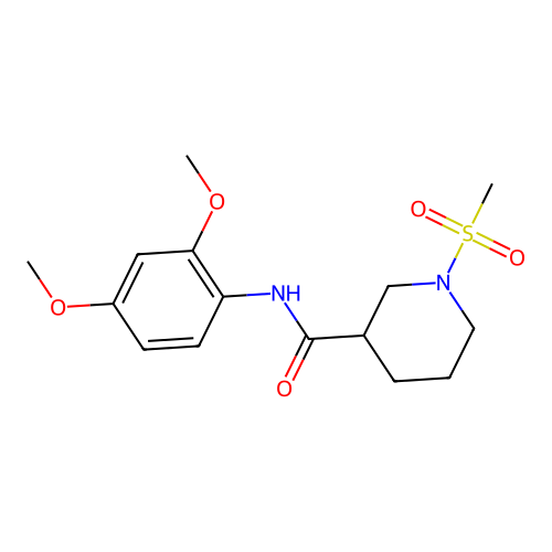 N-(2,4-dimethoxyphenyl)-1-methylsulfonylpiperidine-3-carboxamide structure