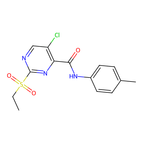 5-chloro-2-ethylsulfonyl-N-(4-methylphenyl)pyrimidine-4-carboxamide structure