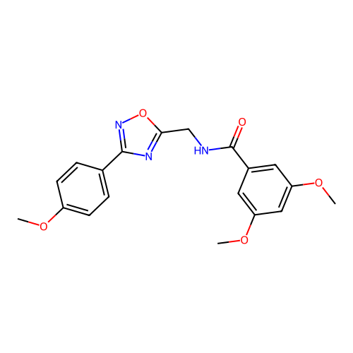 3,5-dimethoxy-N-[[3-(4-methoxyphenyl)-1,2,4-oxadiazol-5-yl]methyl]benzamide structure
