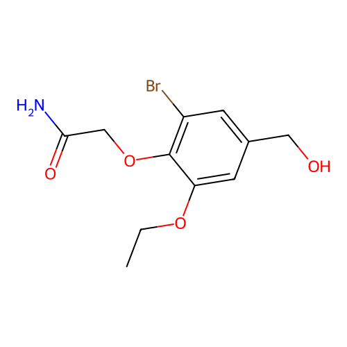 2-[2-Bromo-6-ethoxy-4-(hydroxymethyl)phenoxy]acetamide structure