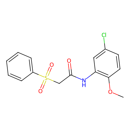 2-(benzenesulfonyl)-N-(5-chloro-2-methoxyphenyl)acetamide structure