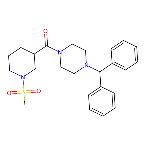 (4-Benzhydrylpiperazin-1-yl)-(1-methylsulfonylpiperidin-3-yl)methanone structure
