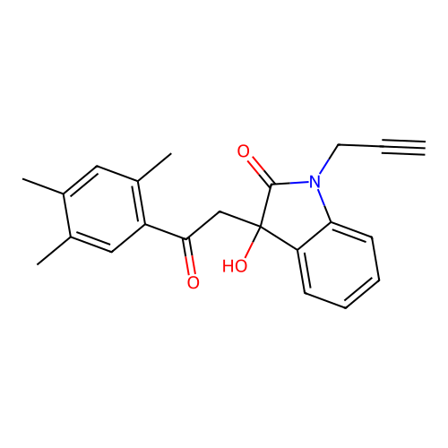 3-Hydroxy-3-[2-oxo-2-(2,4,5-trimethylphenyl)ethyl]-1-prop-2-ynylindol-2-one structure