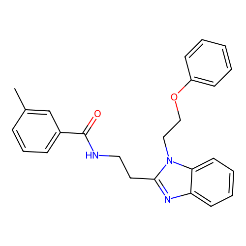 3-methyl-N-[2-[1-(2-phenoxyethyl)benzimidazol-2-yl]ethyl]benzamide structure