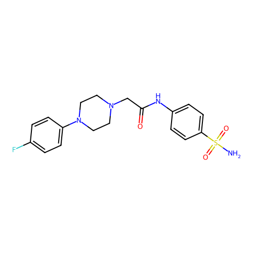 2-[4-(4-fluorophenyl)piperazin-1-yl]-N-(4-sulfamoylphenyl)acetamide structure