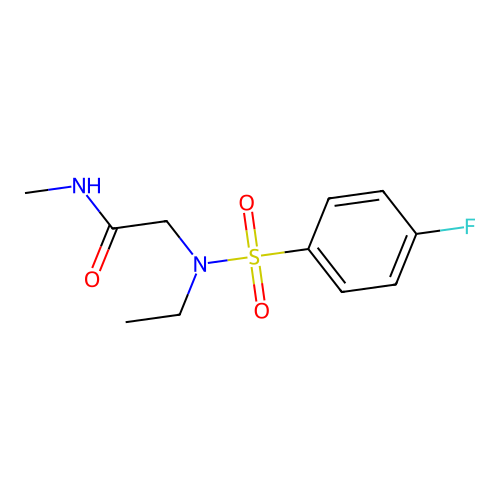 2-[ethyl-(4-fluorophenyl)sulfonylamino]-N-methylacetamide structure