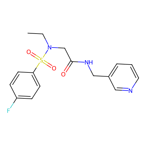 2-[ethyl-(4-fluorophenyl)sulfonylamino]-N-(pyridin-3-ylmethyl)acetamide structure
