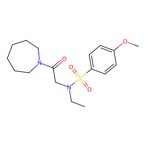 N-[2-(azepan-1-yl)-2-oxoethyl]-N-ethyl-4-methoxybenzenesulfonamide structure