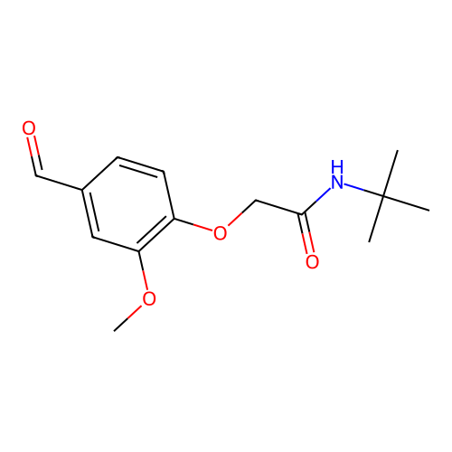 N-tert-butyl-2-(4-formyl-2-methoxyphenoxy)acetamide structure