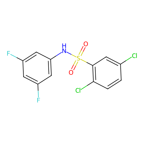 2,5-dichloro-N-(3,5-difluorophenyl)benzenesulfonamide structure