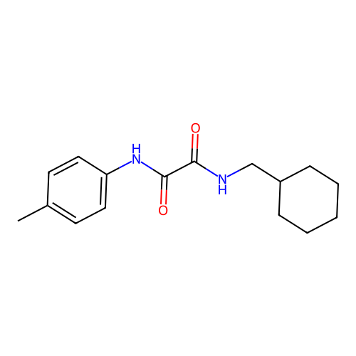 N-(cyclohexylmethyl)-N'-(4-methylphenyl)oxamide structure