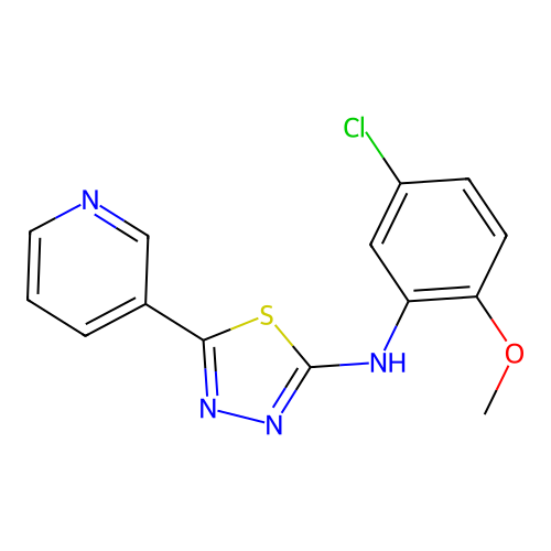 N-(5-chloro-2-methoxyphenyl)-5-(pyridin-3-yl)-1,3,4-thiadiazol-2-amine structure