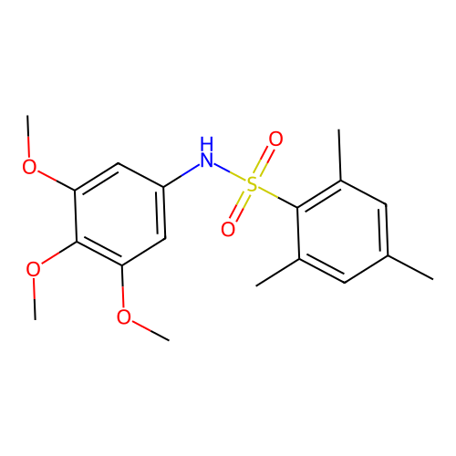 2,4,6-trimethyl-N-(3,4,5-trimethoxyphenyl)benzenesulfonamide structure