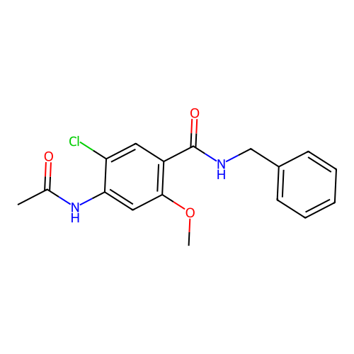 4-acetamido-N-benzyl-5-chloro-2-methoxybenzamide structure