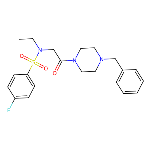 N-[2-(4-benzylpiperazin-1-yl)-2-oxoethyl]-N-ethyl-4-fluorobenzenesulfonamide structure