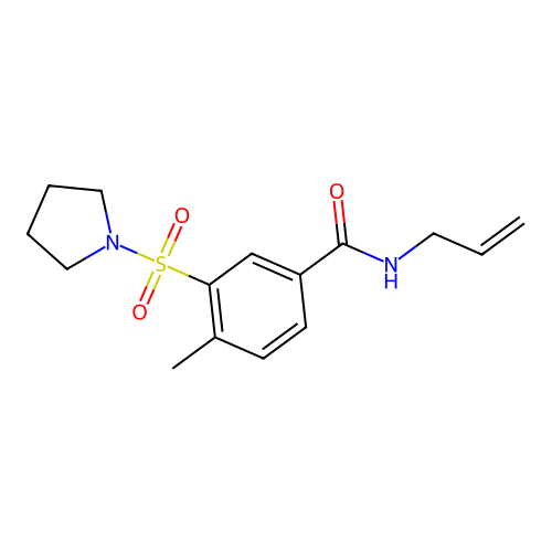 4-methyl-N-prop-2-enyl-3-pyrrolidin-1-ylsulfonylbenzamide structure