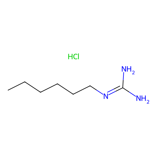 Hexylguanidine monohydrochloride structure