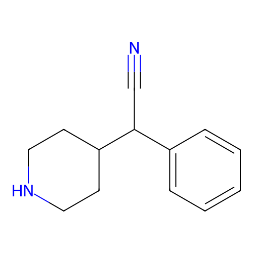 alpha-Phenylpiperidine-4-acetonitrile monohydrochloride structure