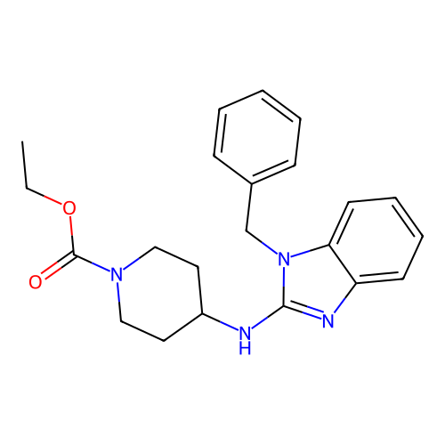 Ethyl 4-((1-benzyl-1H-benzimidazol-2-yl)amino)piperidine-1-carboxylate structure