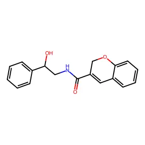 N-(2-Hydroxy-2-phenylethyl)-2H-1-benzopyran-3-carboximidic acid structure