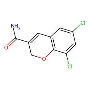 6,8-二氯-2H-1-苯并吡喃-3-甲酰胺 structure