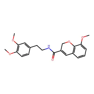 2H-1-Benzopyran-3-carboxamide, N-(2-(3,4-dimethoxyphenyl)ethyl)-8-methoxy- structure