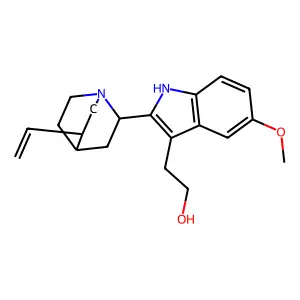 1H-Indole-3-ethanol, 2-(5-ethenyl-1-azabicyclo(2.2.2)oct-2-yl)-5-methoxy-, (1S-(1alpha,2alpha,4alpha,5beta))- structure