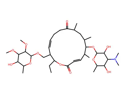 Dedesosaminyl-5-O-mycaminosyl-10,11-dihydromycinamicin IV structure