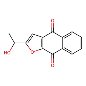 2-(1-Hydroxyethyl)naphtho(2,3-b)furan-4,9-dione structure