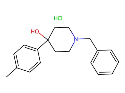 4-Piperidinol, 4-(4-methylphenyl)-1-(phenylmethyl)-, hydrochloride (1:1) structure