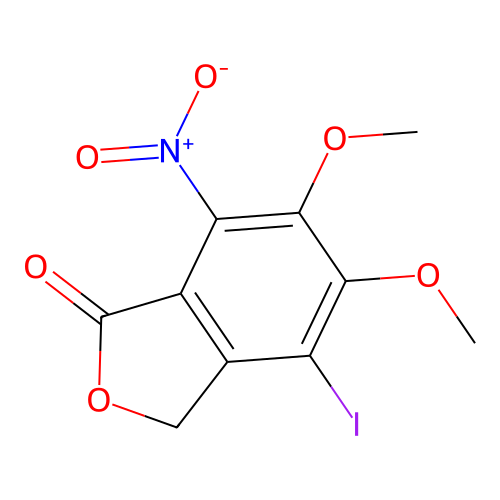 4-Iodo-5,6-dimethoxy-7-nitro-2-benzofuran-1(3H)-one structure