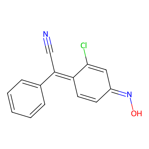 2-(2-Chloro-4-hydroxyiminocyclohexa-2,5-dien-1-ylidene)-2-phenylacetonitrile structure