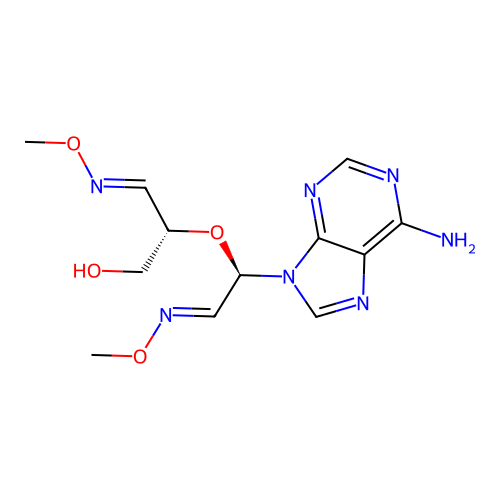 (2S,3E)-2-[(1R,2E)-1-(6-aminopurin-9-yl)-2-methoxyiminoethoxy]-3-methoxyiminopropan-1-ol structure