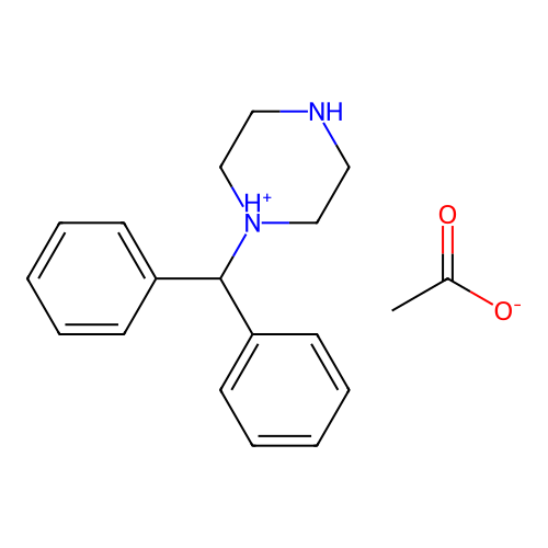 1-Benzhydrylpiperazinium acetate structure