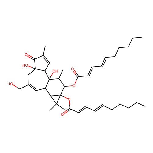 2,4-Decadienoic acid, 1,1a,1b,4,4a,5,7a,7b,8,9-decahydro-4a,7b-dihydroxy-3-(hydroxymethyl)-1,1,6,8-tetramethyl-5-oxo-9aH-cyclopropa(3,4)benz(1,2-e)azulene-9,9a-diyl ester, (1aR-(1aalpha,1bbeta,4abeta,7aalpha,7balpha,8alpha,9beta,9aalpha))- structure