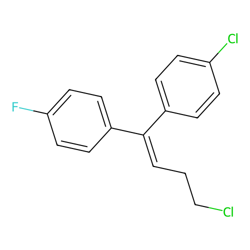 1-Chloro-4-[4-chloro-1-(4-fluorophenyl)-1-butenyl]benzene structure