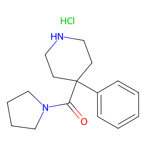 1-((4-Phenyl-4-piperidyl)carbonyl)pyrrolidine monohydrochloride structure