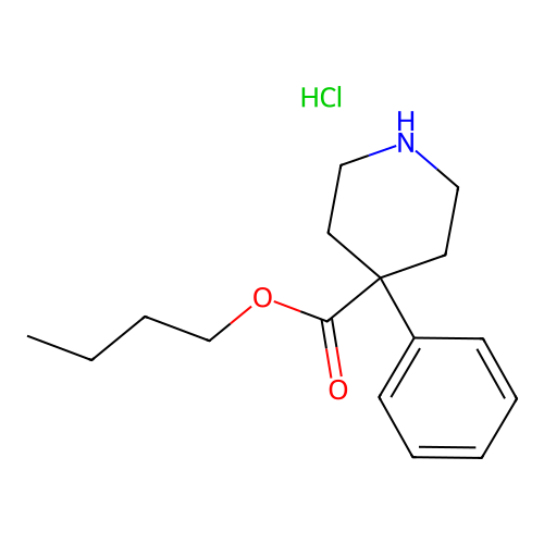 Butyl 4-phenylpiperidine-4-carboxylate hydrochloride structure